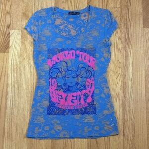 Seven7 burn out graphic short sleeve  t-shirt
